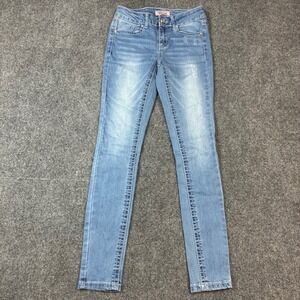 True Luck Skinny Jeans Light Wash Sequin Back Pocket Crystal Button Size‎ 1/2